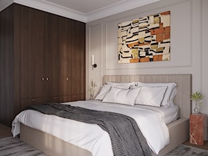 Popiełuszki - Mała beżowa sypialnia, styl vintage - zdjęcie od Studio Salve Wnętrza