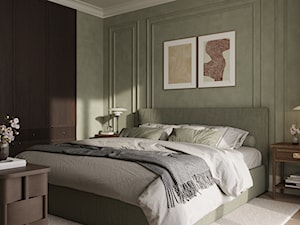 Groen - Mała zielona sypialnia, styl vintage - zdjęcie od Studio Salve Wnętrza