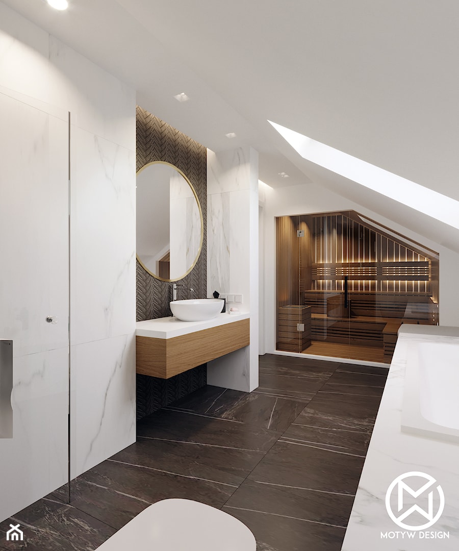 łazienka z sauną - zdjęcie od Motyw Design