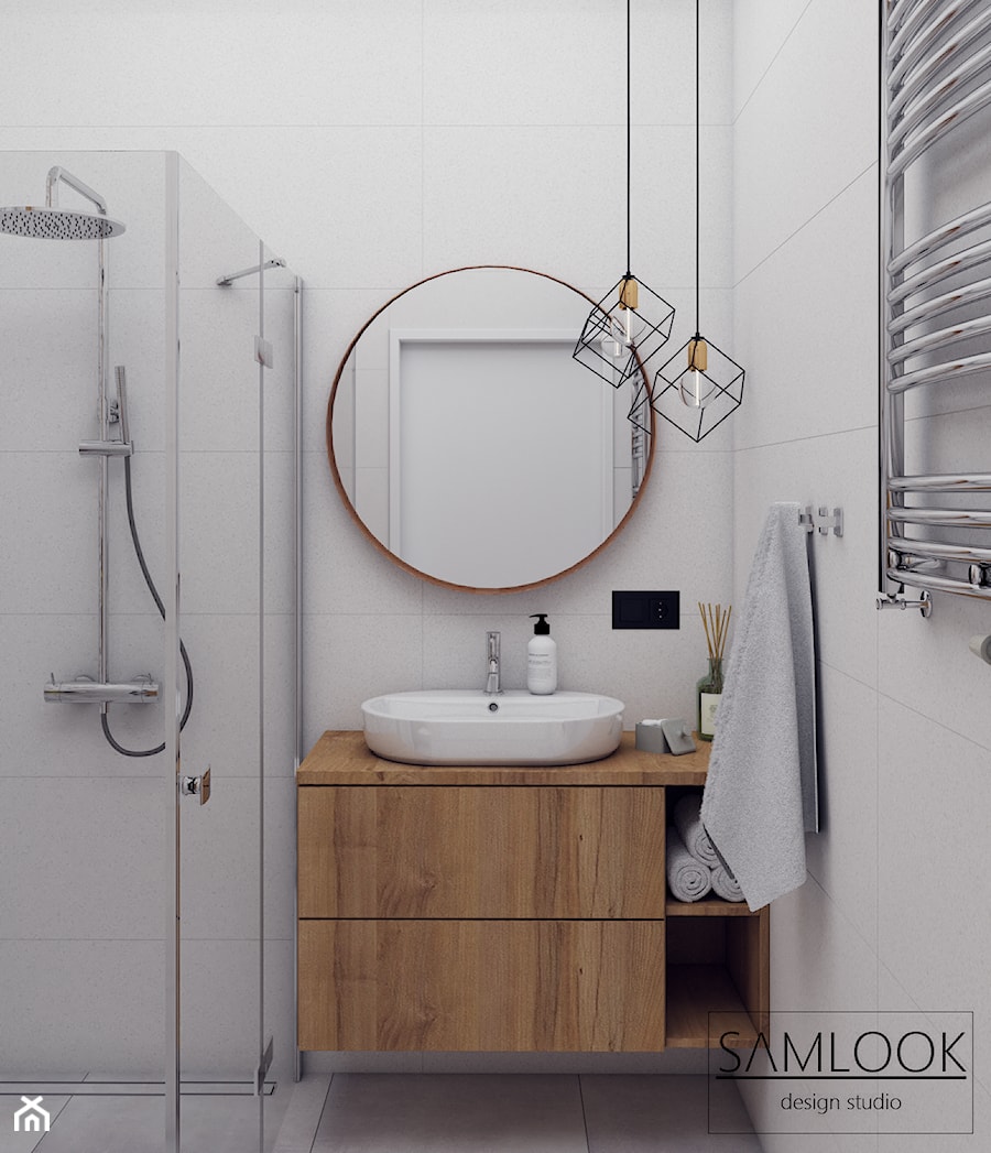 Mieszkanie w Warszawie - projekt w stylu nowoczesnym - Średnia bez okna łazienka, styl nowoczesny - zdjęcie od SAMLOOK DESIGN STUDIO