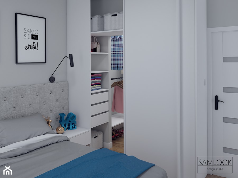 Projekt mieszkania w stylu nowoczesnym. - Sypialnia, styl nowoczesny - zdjęcie od SAMLOOK DESIGN STUDIO