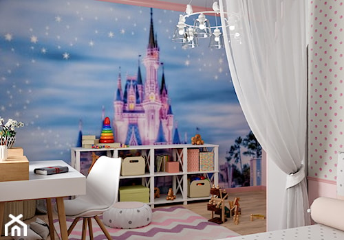 Ukraina / Biała Cerkiew - 2-poziomowe mieszkanie w stylu minimalistycznym - Mały biały różowy pokój dziecka dla dziecka dla dziewczynki, styl tradycyjny - zdjęcie od ABD Projects