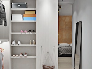 Ukraina / Kijów - projekt 2-poziomowego loftu - Średnia otwarta garderoba przy sypialni, styl nowoczesny - zdjęcie od ABD Projects