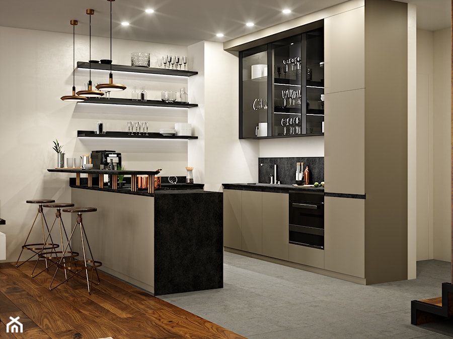 Elbląg - 2-poziomowe mieszkanie w stylu minimalistycznym - Kuchnia, styl minimalistyczny - zdjęcie od ABD Projects