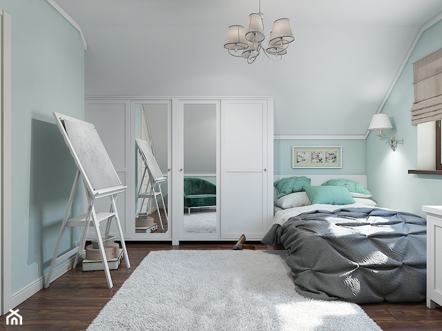 Sztum - projekt domu jednorodzinnego w stylu klasycznym - Duży biały niebieski pokój dziecka dla nastolatka dla chłopca dla dziewczynki, styl tradycyjny - zdjęcie od ABD Projects