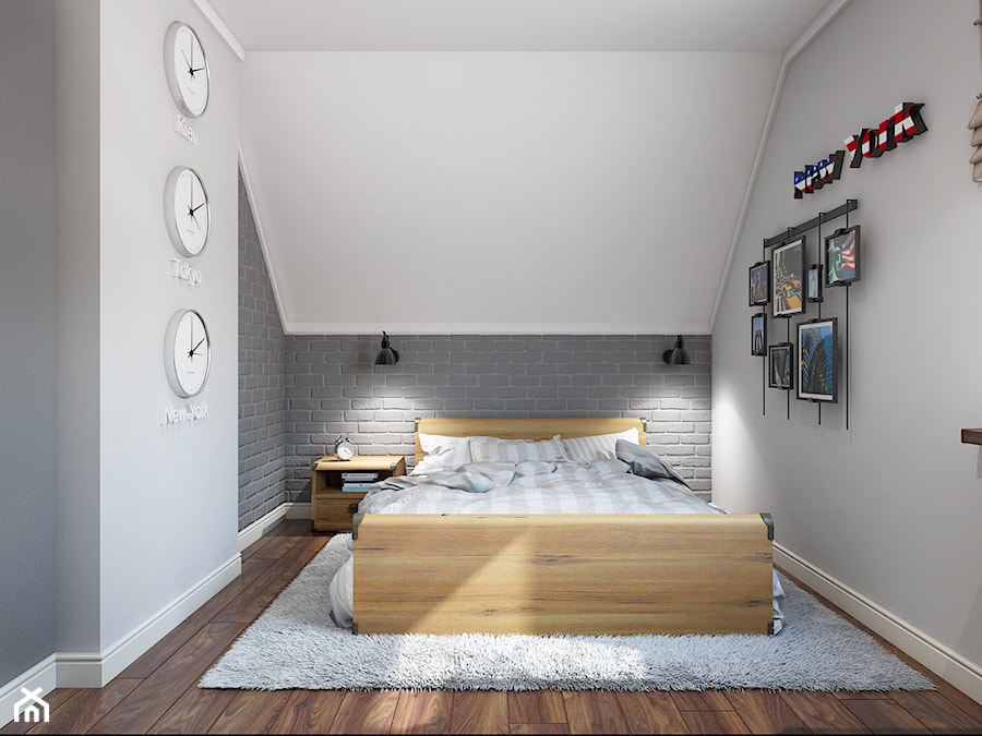 Sztum - projekt domu jednorodzinnego w stylu klasycznym - Mały szary pokój dziecka dla nastolatka dla chłopca, styl industrialny - zdjęcie od ABD Projects
