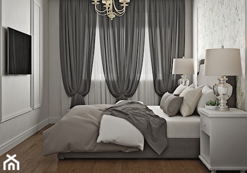 Elbląg - projekt mieszkania w stylu klasycznym - Średnia biała sypialnia, styl tradycyjny - zdjęcie od ABD Projects
