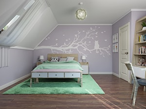 Sztum - projekt domu jednorodzinnego w stylu klasycznym - Średni biały fioletowy pokój dziecka dla nastolatka dla dziewczynki, styl nowoczesny - zdjęcie od ABD Projects