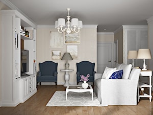 Elbląg - projekt mieszkania w stylu klasycznym - Średni szary salon, styl tradycyjny - zdjęcie od ABD Projects