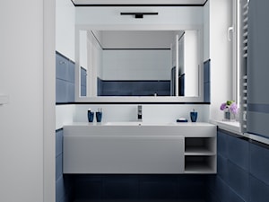 Nowy Dwór Gdański - projekt domu jednorodzinnego w stylu nowoczesnym - Mała z lustrem łazienka z oknem, styl nowoczesny - zdjęcie od ABD Projects