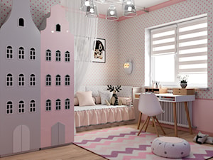 Ukraina / Biała Cerkiew - 2-poziomowe mieszkanie w stylu minimalistycznym - Średni biały różowy pokój dziecka dla dziecka dla dziewczynki, styl tradycyjny - zdjęcie od ABD Projects