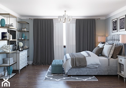 Sztum - projekt domu jednorodzinnego w stylu klasycznym - Średnia szara sypialnia, styl tradycyjny - zdjęcie od ABD Projects