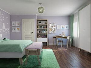 Sztum - projekt domu jednorodzinnego w stylu klasycznym - Duży fioletowy pokój dziecka dla nastolatka dla dziewczynki, styl nowoczesny - zdjęcie od ABD Projects