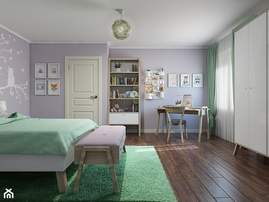 Sztum - projekt domu jednorodzinnego w stylu klasycznym - Duży fioletowy pokój dziecka dla nastolatka dla dziewczynki, styl nowoczesny - zdjęcie od ABD Projects