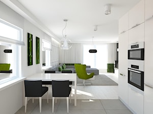 Szare mieszkanie z zielonymi akcentami - Salon, styl nowoczesny - zdjęcie od OK form Projektowanie wnętrz