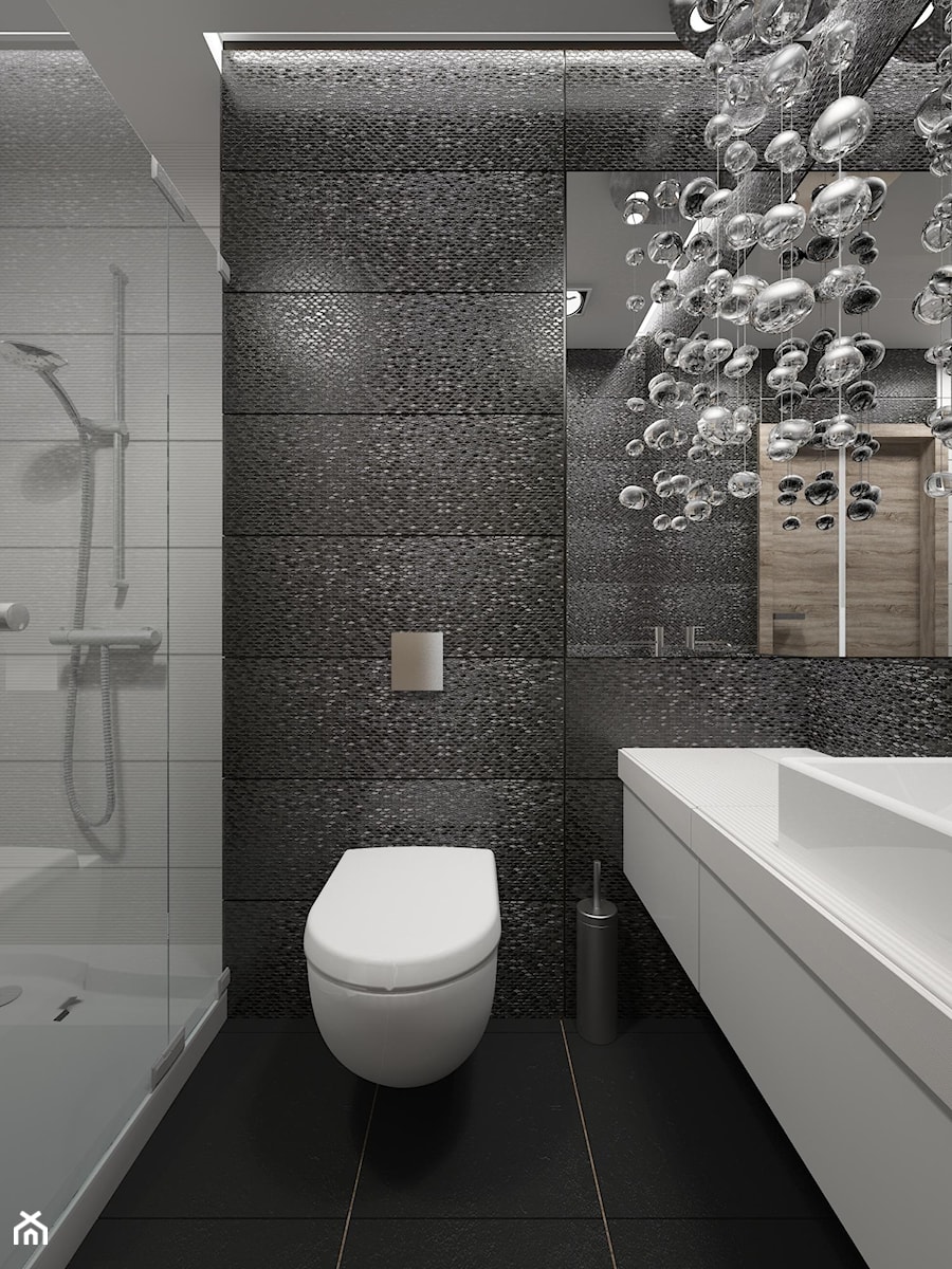Łazienka czarno-biała - Łazienka, styl nowoczesny - zdjęcie od OK form Projektowanie wnętrz