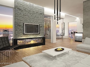 Apartament z widokiem na miasto - Salon, styl nowoczesny - zdjęcie od OK form Projektowanie wnętrz