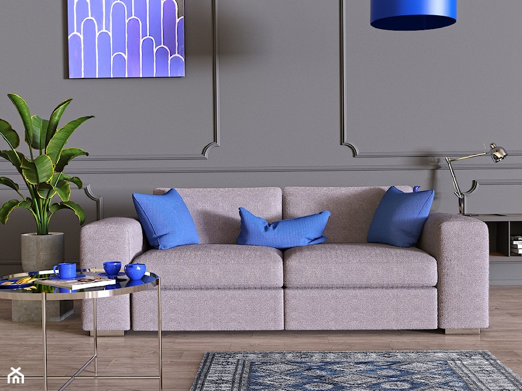 sofa obita tkaniną z recyklingu