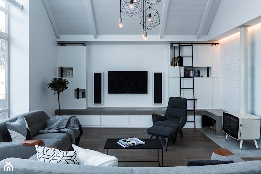 Nobifloor - Średni biały salon, styl minimalistyczny - zdjęcie od Dekorian Home - Salony z wyposażeniem wnętrz