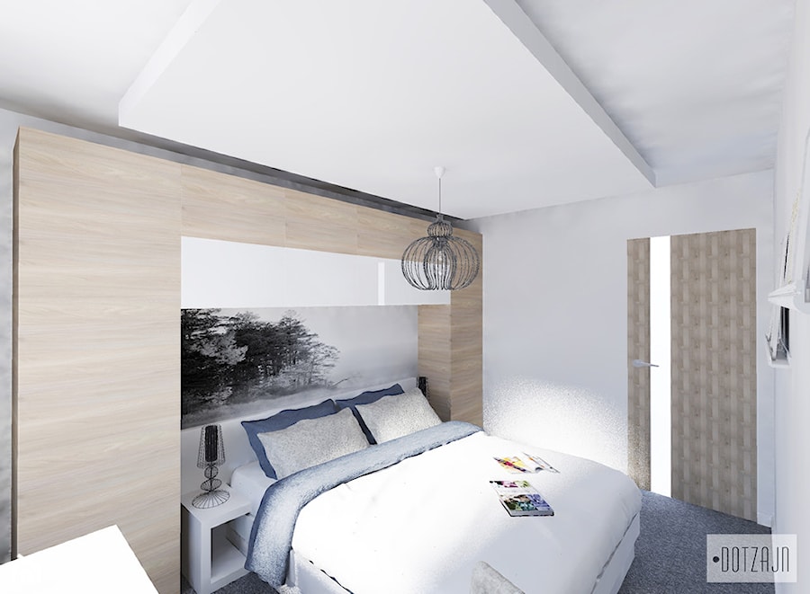 Wnętrze w styu eleganckiej nowoczesności - Mała biała sypialnia - zdjęcie od Interiors Poland