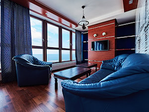 Nadmorski styl - Individual - Średni niebieski salon - zdjęcie od Interiors Poland