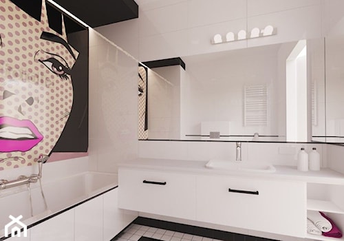 Stylowa łazienka w bieli - Mała z lustrem łazienka z oknem - zdjęcie od Interiors Poland