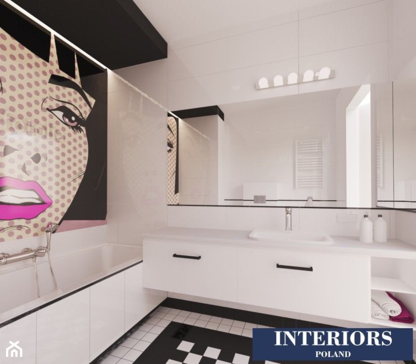 Stylowa łazienka w bieli - Mała z lustrem łazienka z oknem - zdjęcie od Interiors Poland - Homebook