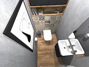 Kolorowa łazienka z WC - zdjęcie od MalgoWy Projektuje, arch. Małgorzata Wyrzykowska