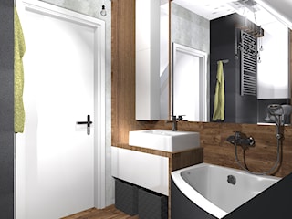 Drewniana, nowoczesna łazienka