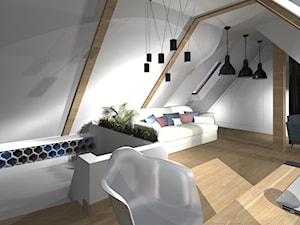 Sypialnia na poddaszu - zdjęcie od MalgoWy Projektuje, arch. Małgorzata Wyrzykowska
