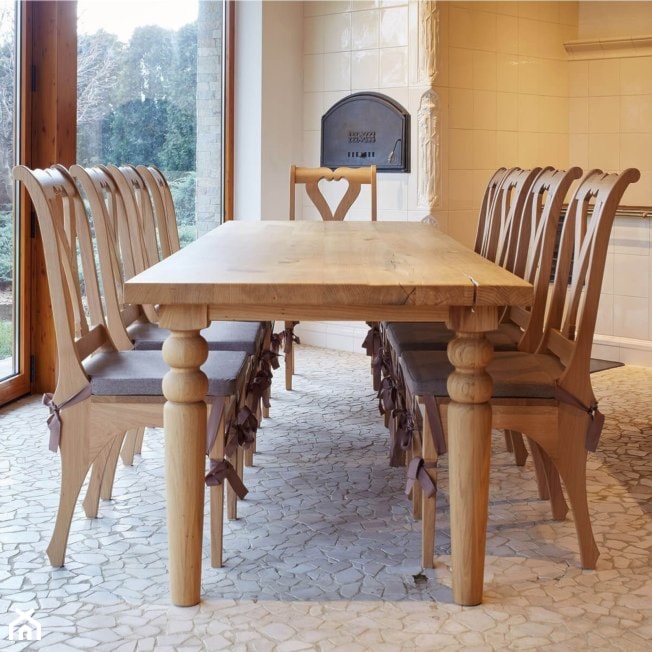 Stół z krzesłami z litego drewna - zdjęcie od SiGFurniture - Homebook
