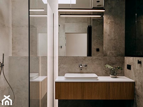 Aranżacje wnętrz - Łazienka: Apartament inspirowany japońskim minimalizmem projektu Lys studio - AQForm. Przeglądaj, dodawaj i zapisuj najlepsze zdjęcia, pomysły i inspiracje designerskie. W bazie mamy już prawie milion fotografii!