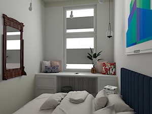 Mieszkanie w Warszawie - Mała biała z biurkiem sypialnia, styl skandynawski - zdjęcie od MOOKA Studio
