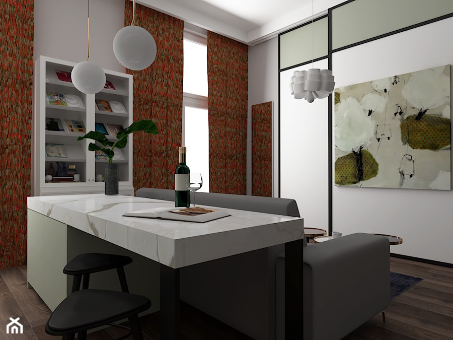 Mieszkanie w Warszawie - Mały szary salon, styl nowoczesny - zdjęcie od MOOKA Studio