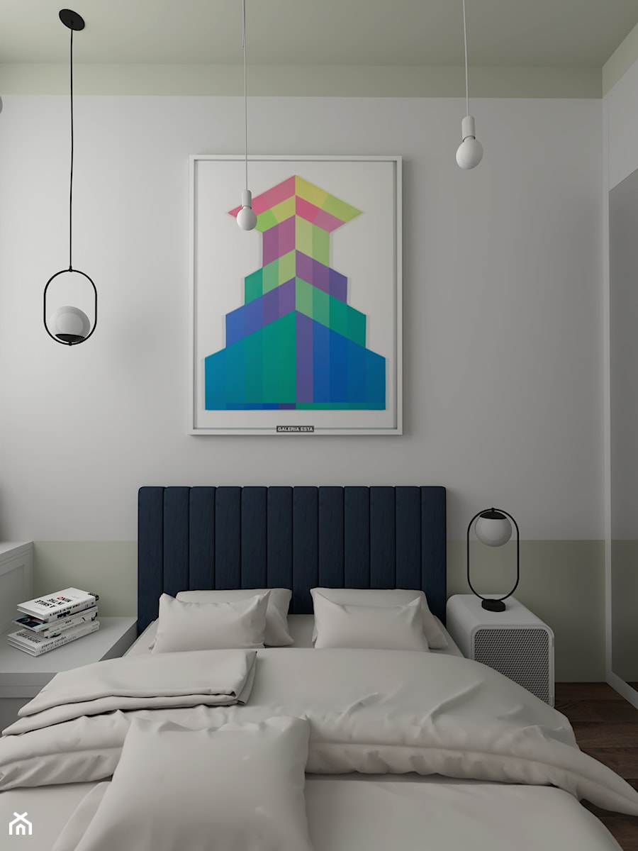 Mieszkanie w Warszawie - Mała biała sypialnia, styl skandynawski - zdjęcie od MOOKA Studio