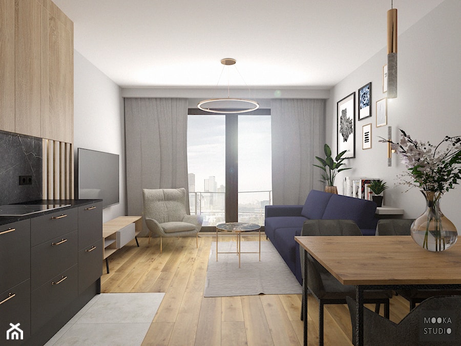 Mieszkanie na Woli - Salon, styl skandynawski - zdjęcie od MOOKA Studio