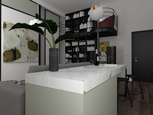 Mieszkanie w Warszawie - Mały szary salon z jadalnią, styl nowoczesny - zdjęcie od MOOKA Studio