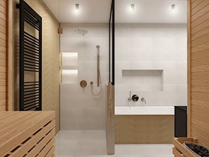 Białołęka - Średnia bez okna z punktowym oświetleniem łazienka, styl industrialny - zdjęcie od MOOKA Studio