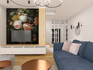 Białołęka - Średni biały salon, styl skandynawski - zdjęcie od MOOKA Studio