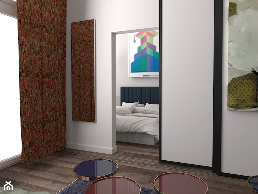 Mieszkanie w Warszawie - Mała biała sypialnia, styl nowoczesny - zdjęcie od MOOKA Studio
