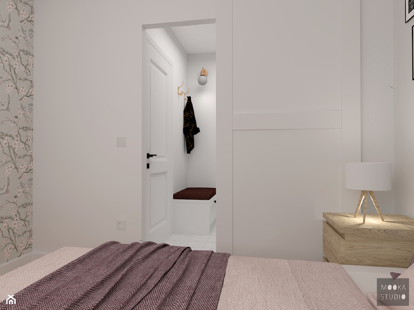 Przytulna sypialnia - Mała biała sypialnia, styl tradycyjny - zdjęcie od MOOKA Studio - Homebook