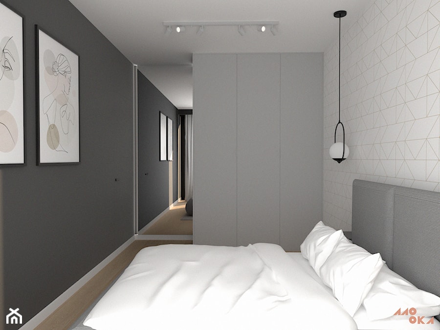 Geometryczna sypialnia - zdjęcie od MOOKA Studio