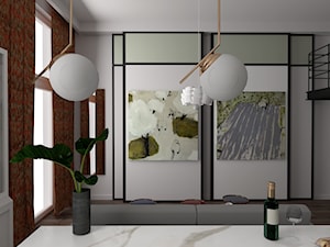 Mieszkanie w Warszawie - Mały szary salon z antresolą, styl nowoczesny - zdjęcie od MOOKA Studio