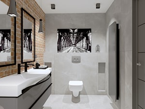 łazienka z cegiełką - zdjęcie od QL Home