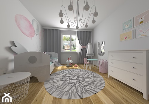 Średni biały pokój dziecka dla dziecka dla dziewczynki - zdjęcie od QL Home