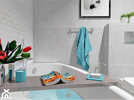 Aranżacje wnętrz - Łazienka: łazienka biało - czarna i dodatki w kolorze : ) - QL Home. Przeglądaj, dodawaj i zapisuj najlepsze zdjęcia, pomysły i inspiracje designerskie. W bazie mamy już prawie milion fotografii!