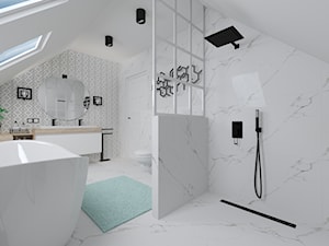 Łazienka w bieli ze skosami - zdjęcie od QL Home