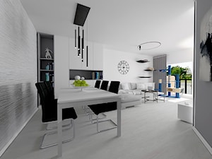 salon nowoczesny czarno-biały - zdjęcie od QL Home