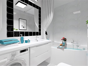łazienka biało - czarna i dodatki w kolorze : ) - zdjęcie od QL Home