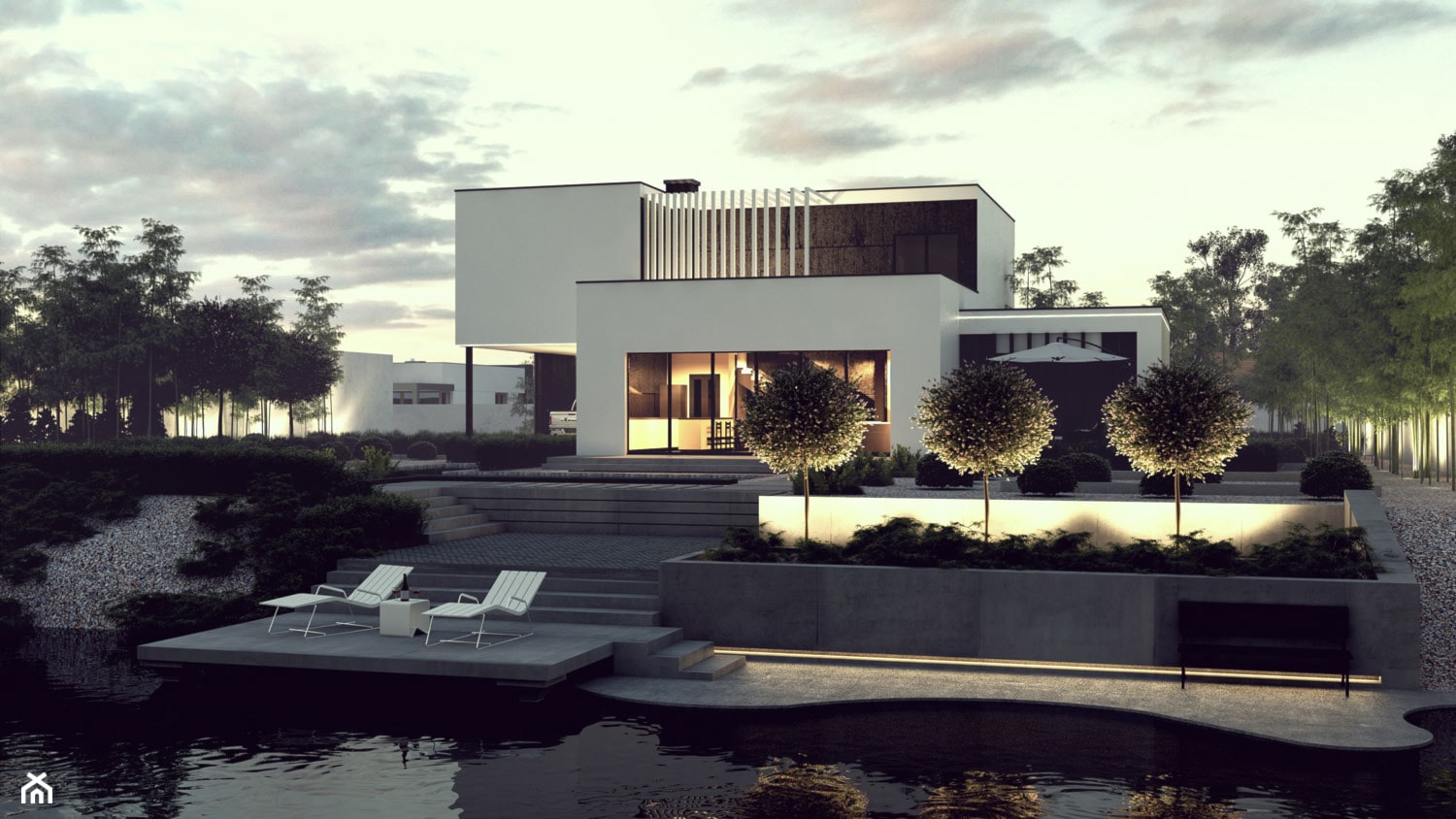 Wizualizacja 3D nowoczesnego domu jednorodzinnego - zdjęcie od Rooven fotorealistyczne WIZUALIZACJE 3D i ANIMACJE - Homebook